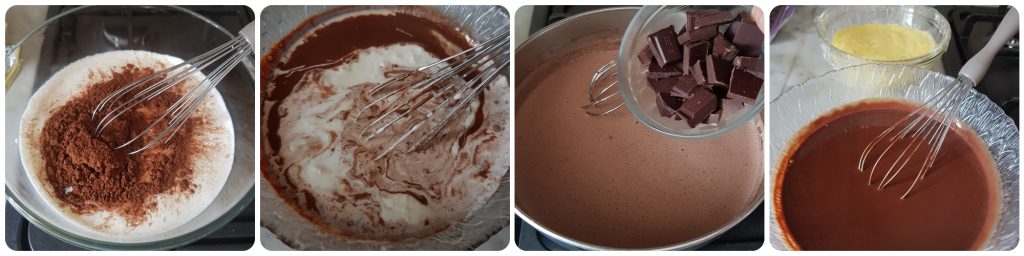 profiteroles mit Creme und Schokoladensauce