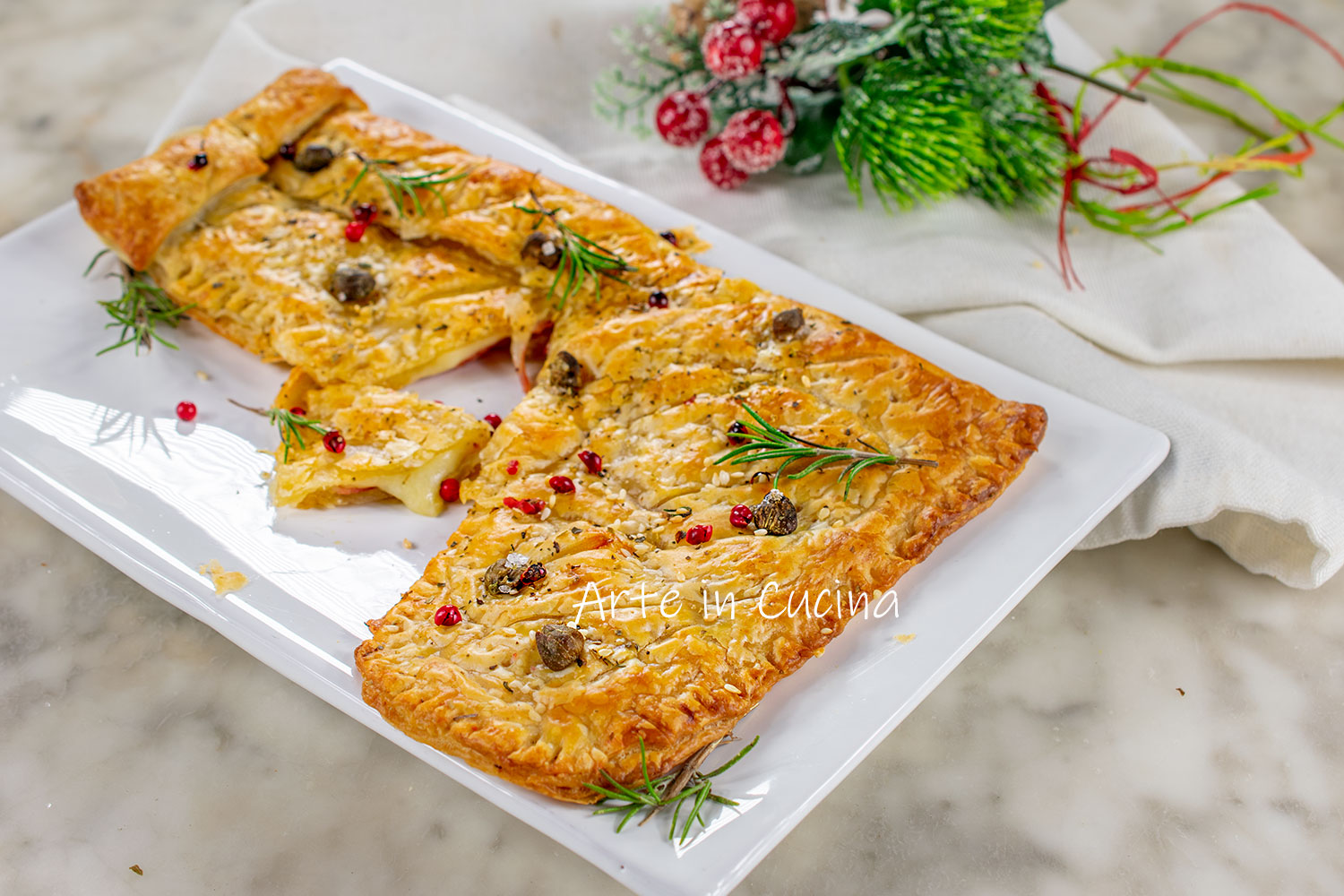 Herzhafter Befana-Strumpf mit Blätterteig