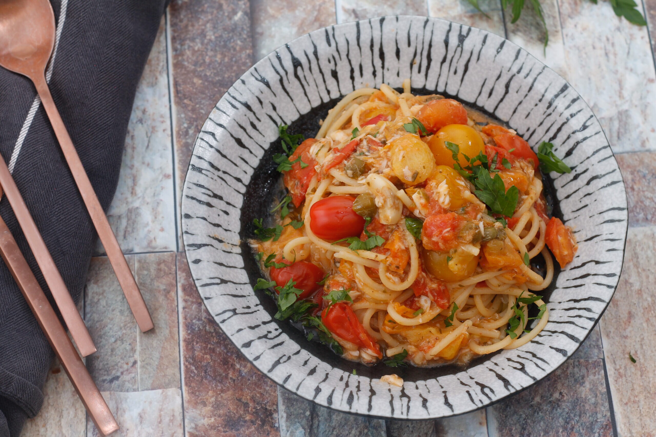 Spaghetti mit Seeteufel Sauce