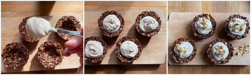 Haferkörbchen mit griechischem Joghurt