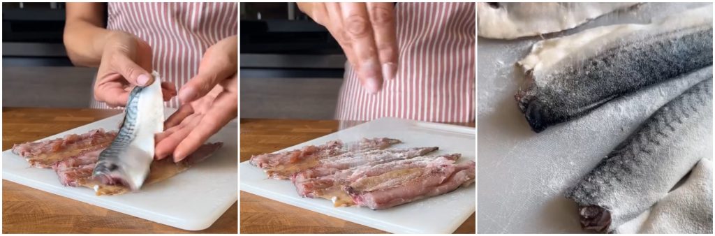 Makrelen mit Zwiebeln in Glasback