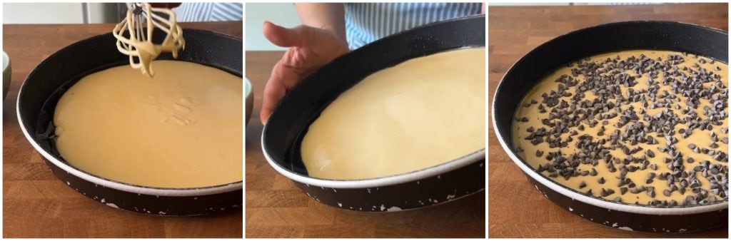 Mikrowellen-Schokotropfen-Pfannkuchen