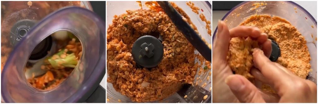 Rote Linsenbällchen in der Mikrowelle