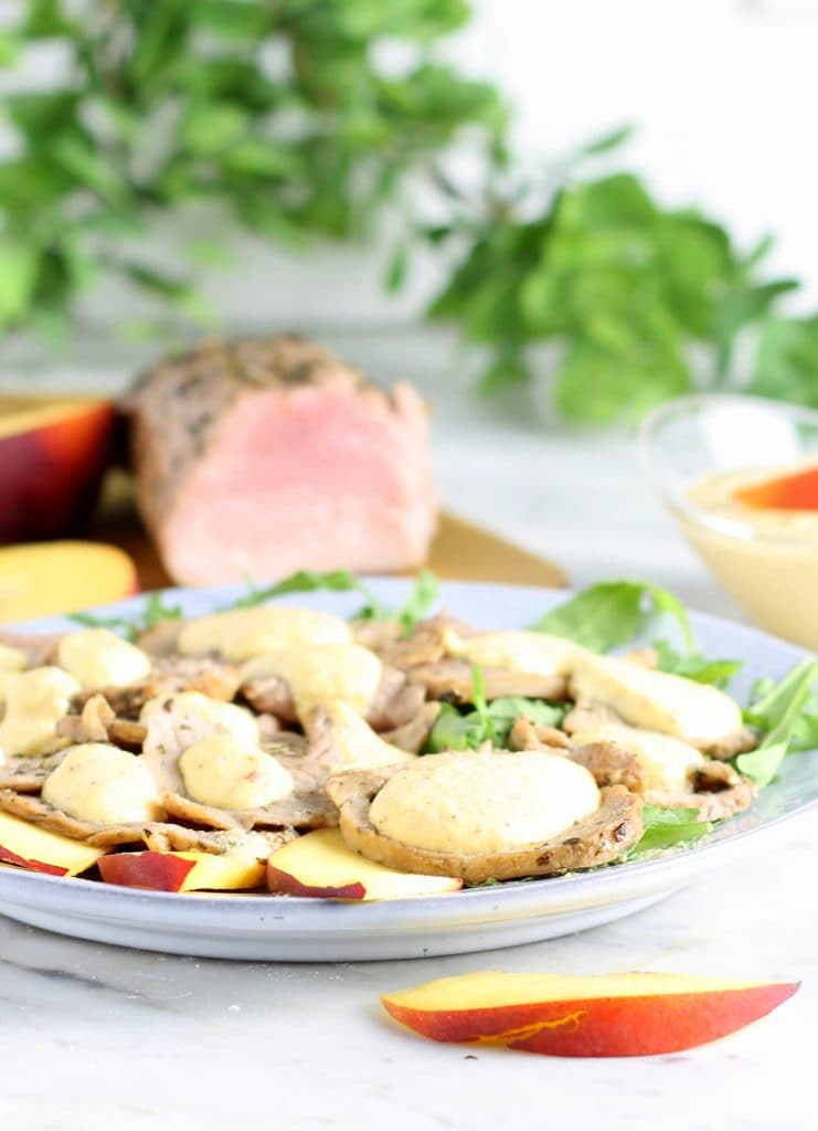 Schweinefilet mit Pfirsich-Mayonnaise