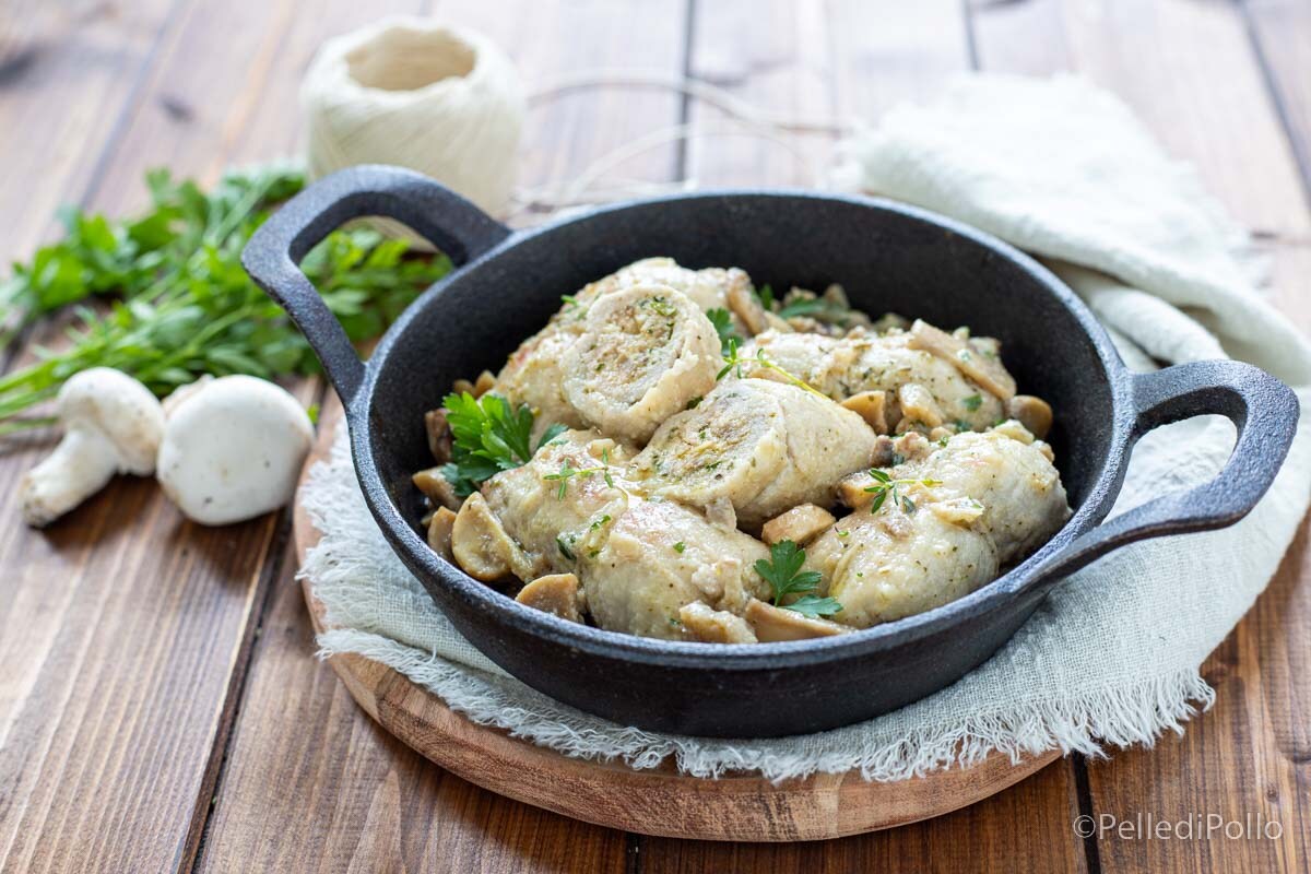 Schweinelendchen-Rouladen mit Pilzen