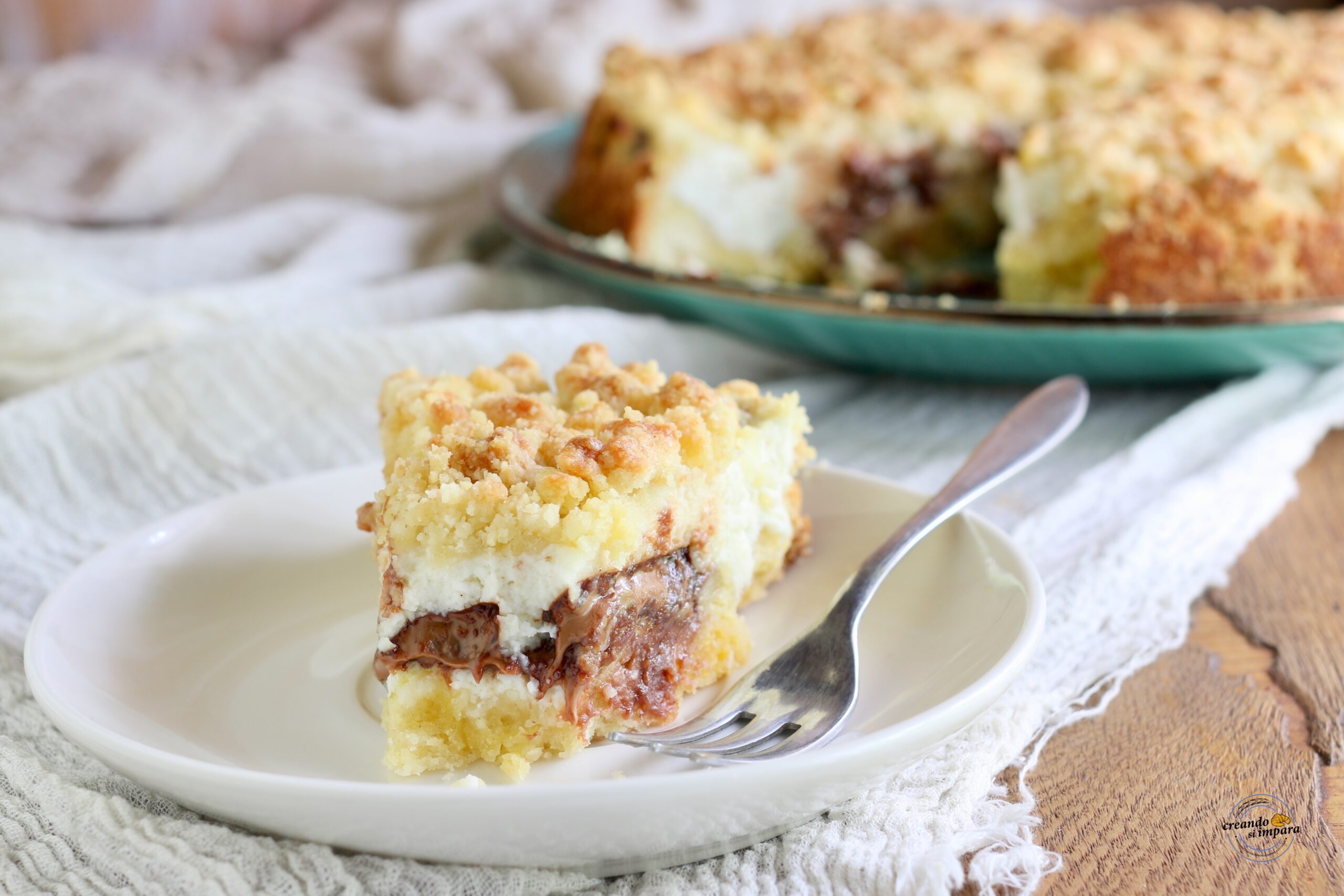 Streuselkuchen mit Ricotta und Schokolade