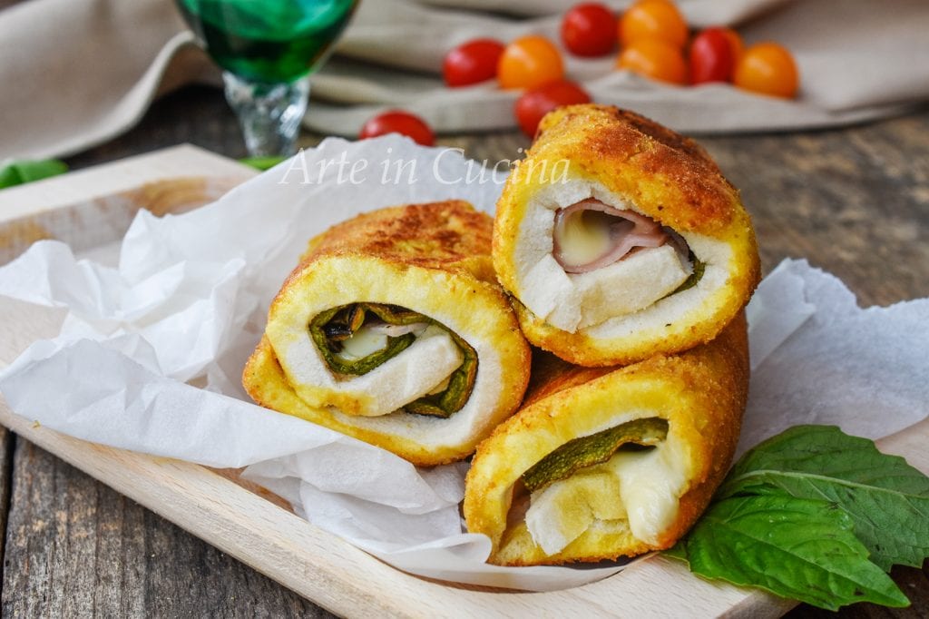 Toastbrot-Röllchen mit Zucchini und Schinken Rezept mit Toastbrot