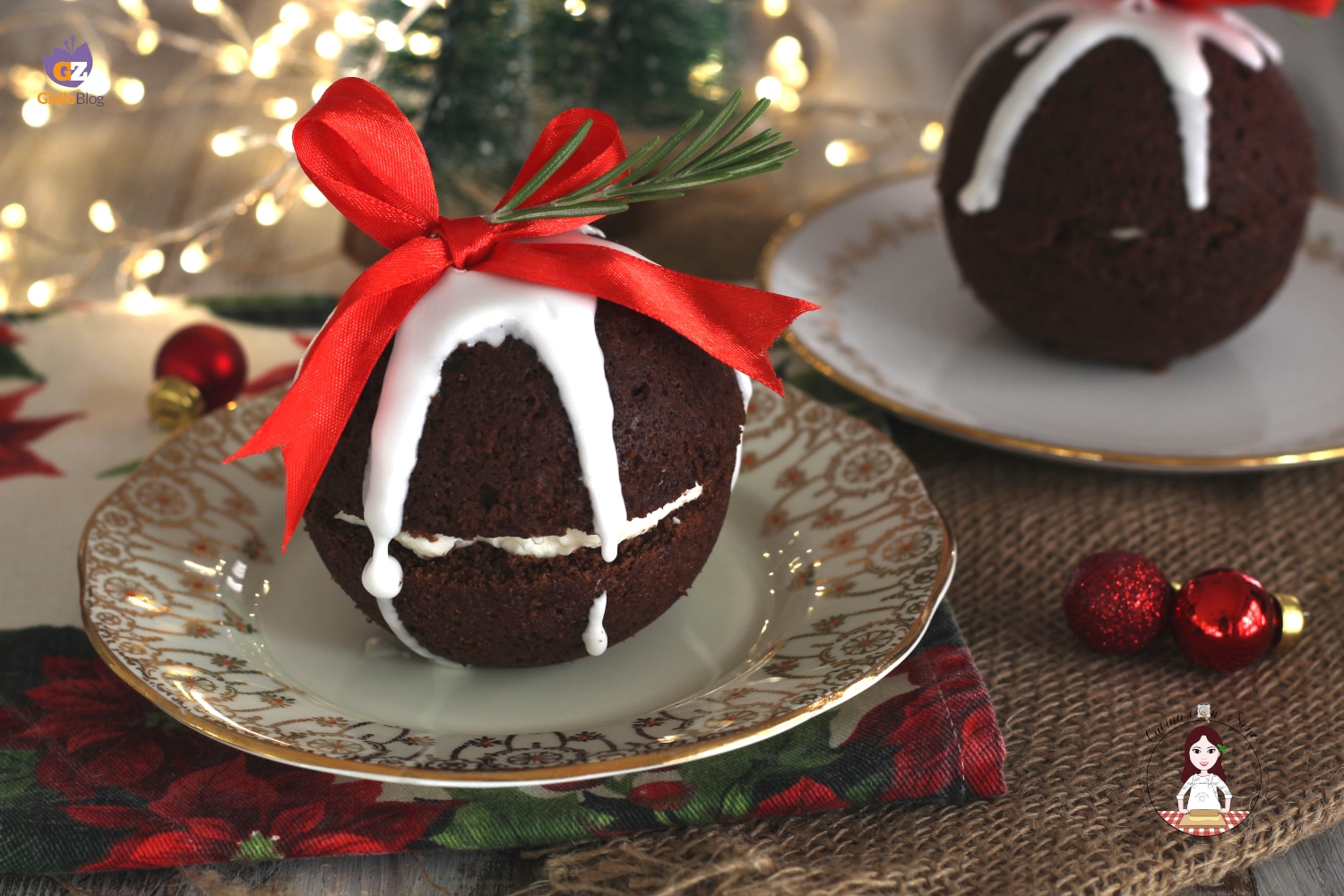 Weihnachtskugeln mit Kakao und Mascarpone