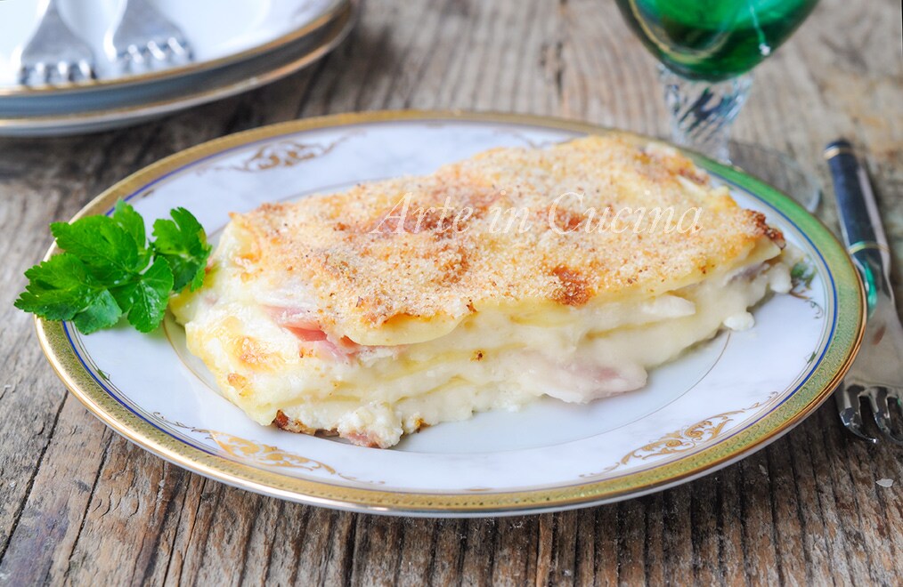 Weiße Lasagne mit Ricotta und Bechamel vickyart kunst in der küche