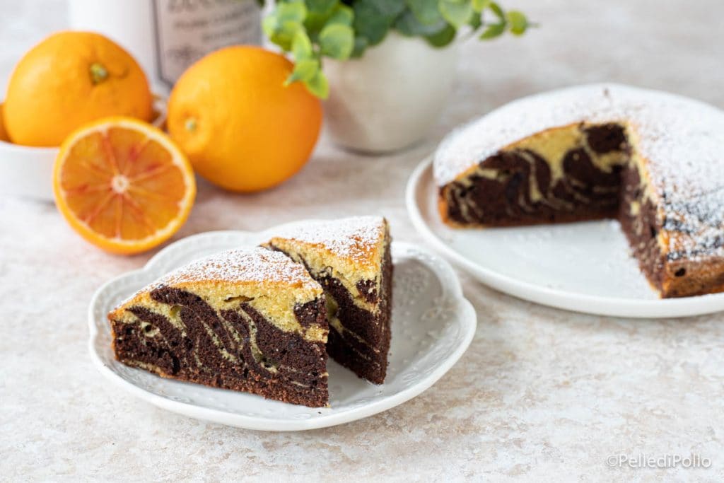 Zebra-Kuchen mit Orange und Schokolade