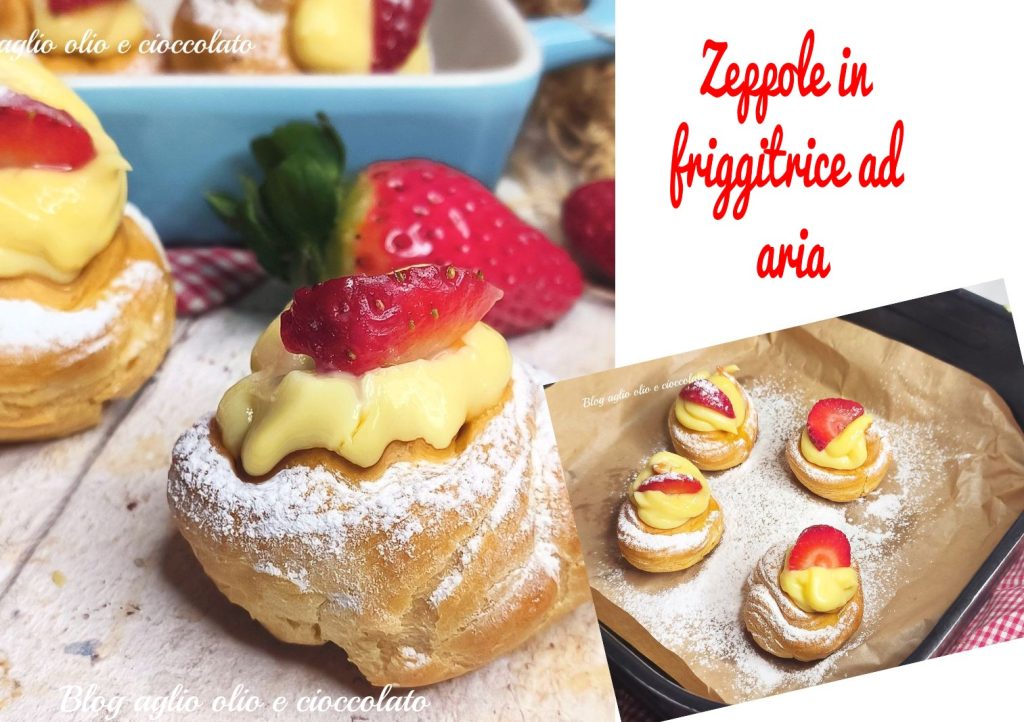 Zeppole di San Giuseppe luftfrittiert, fluffig und leicht, sie sind nicht frittiert, sehen aber so aus und werden alle begeistern, das klassische Gebäck, das zum Vatertag zubereitet wird