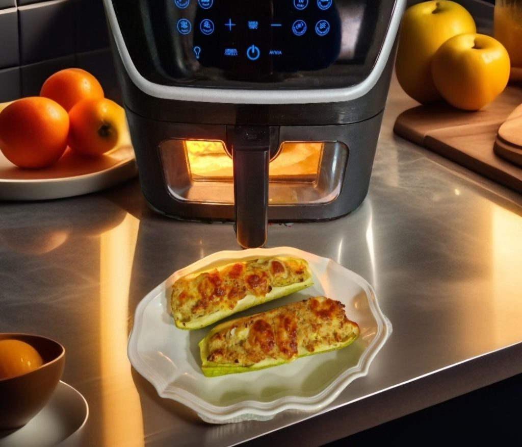Gefüllte Zucchini in der Heißluftfritteuse