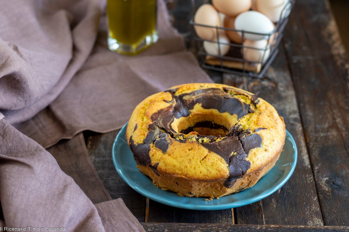Zweifarbiger Kuchen ohne Butter
