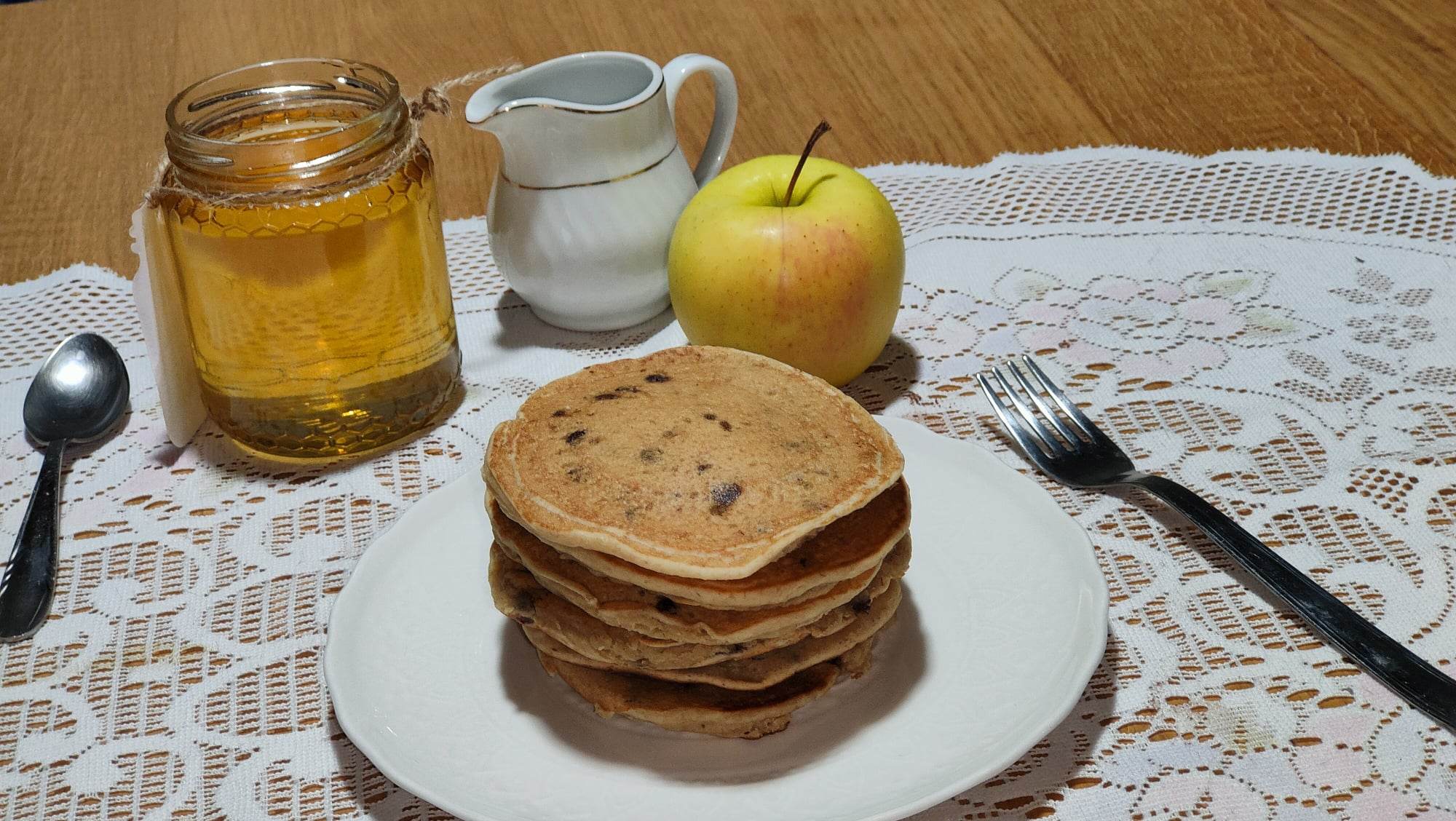 Pfannkuchen mit Schokoladenstückchen