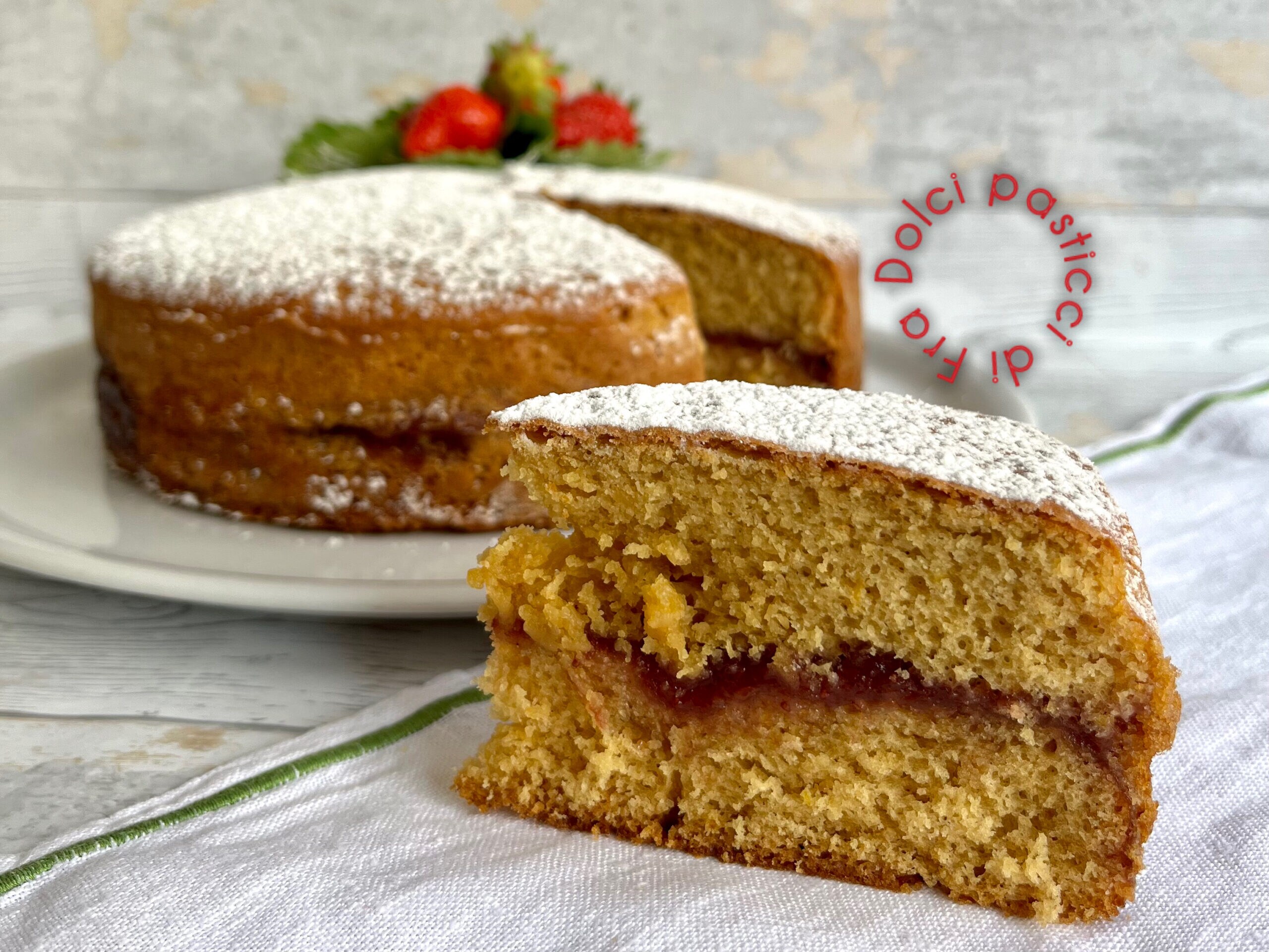 Glutenfreier Gießkuchen mit Erdbeerkonfitüre