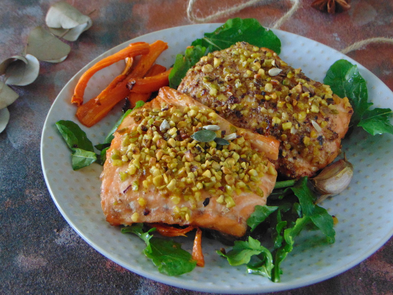 SEHR EINFACHE LACHS IN PISTAZIENKRUSTE
