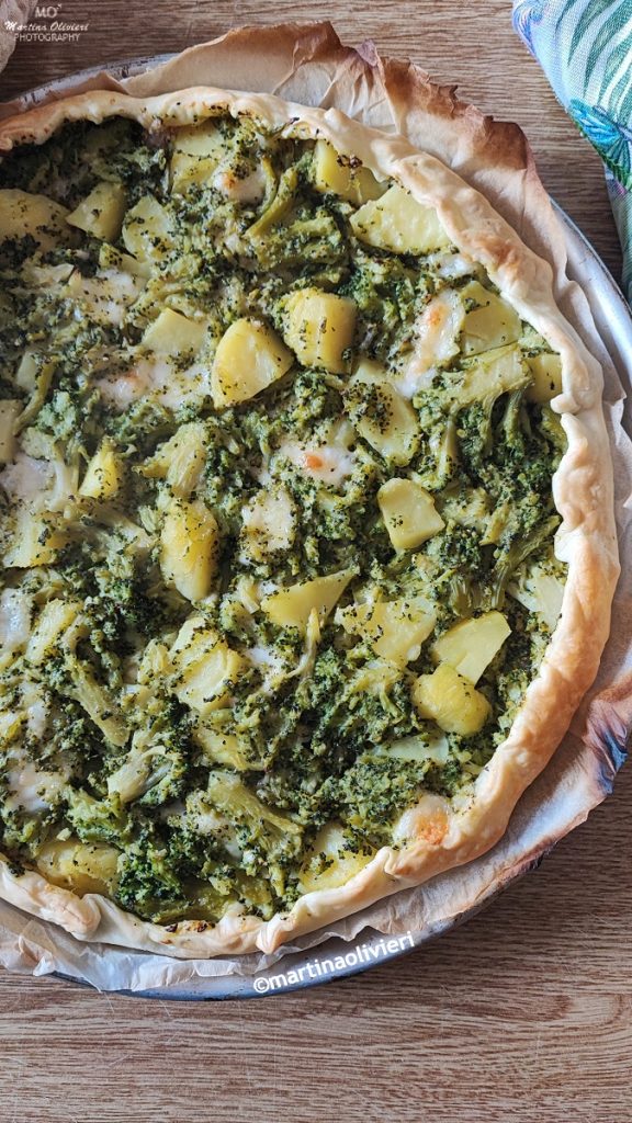 Herzhafter Kuchen mit Kartoffeln und Brokkoli