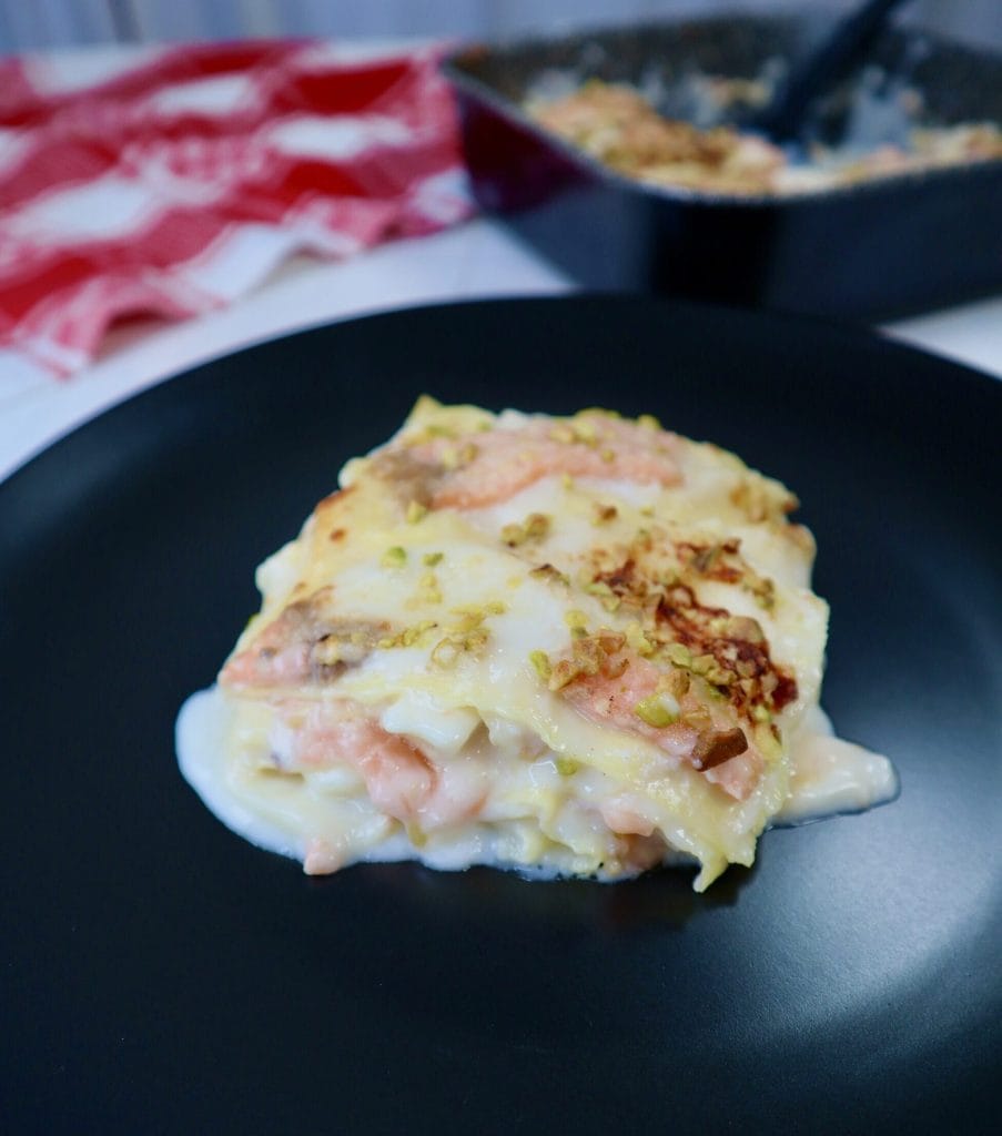 Lasagne mit Lachs und Provola in der Heißluftfritteuse