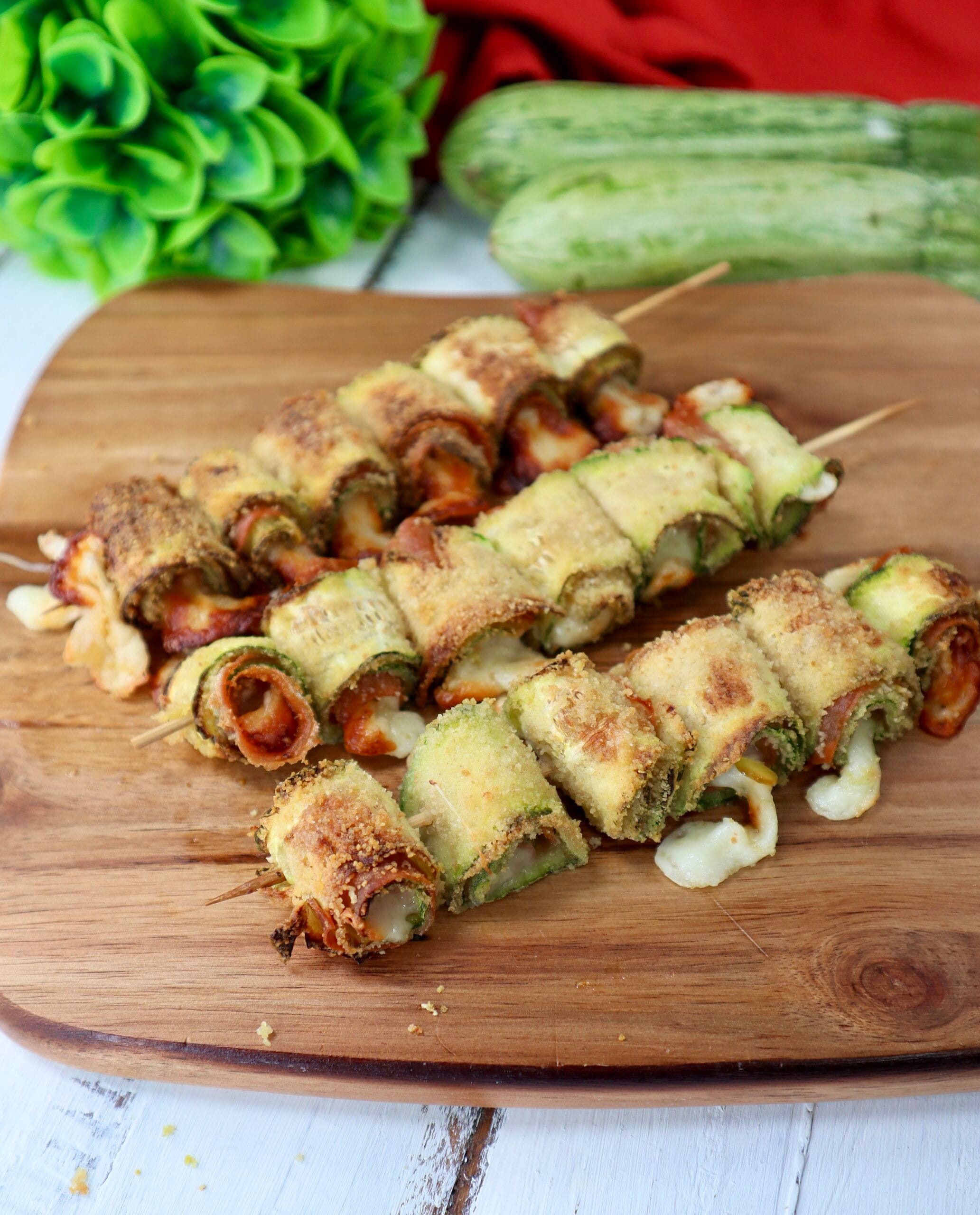 Zucchini-Spieße in der Heißluftfritteuse