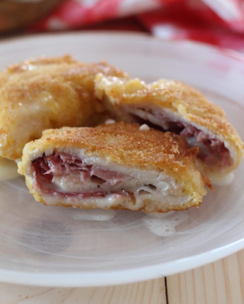 gefüllte Hähnchenschnitzel mit Speck und Käse