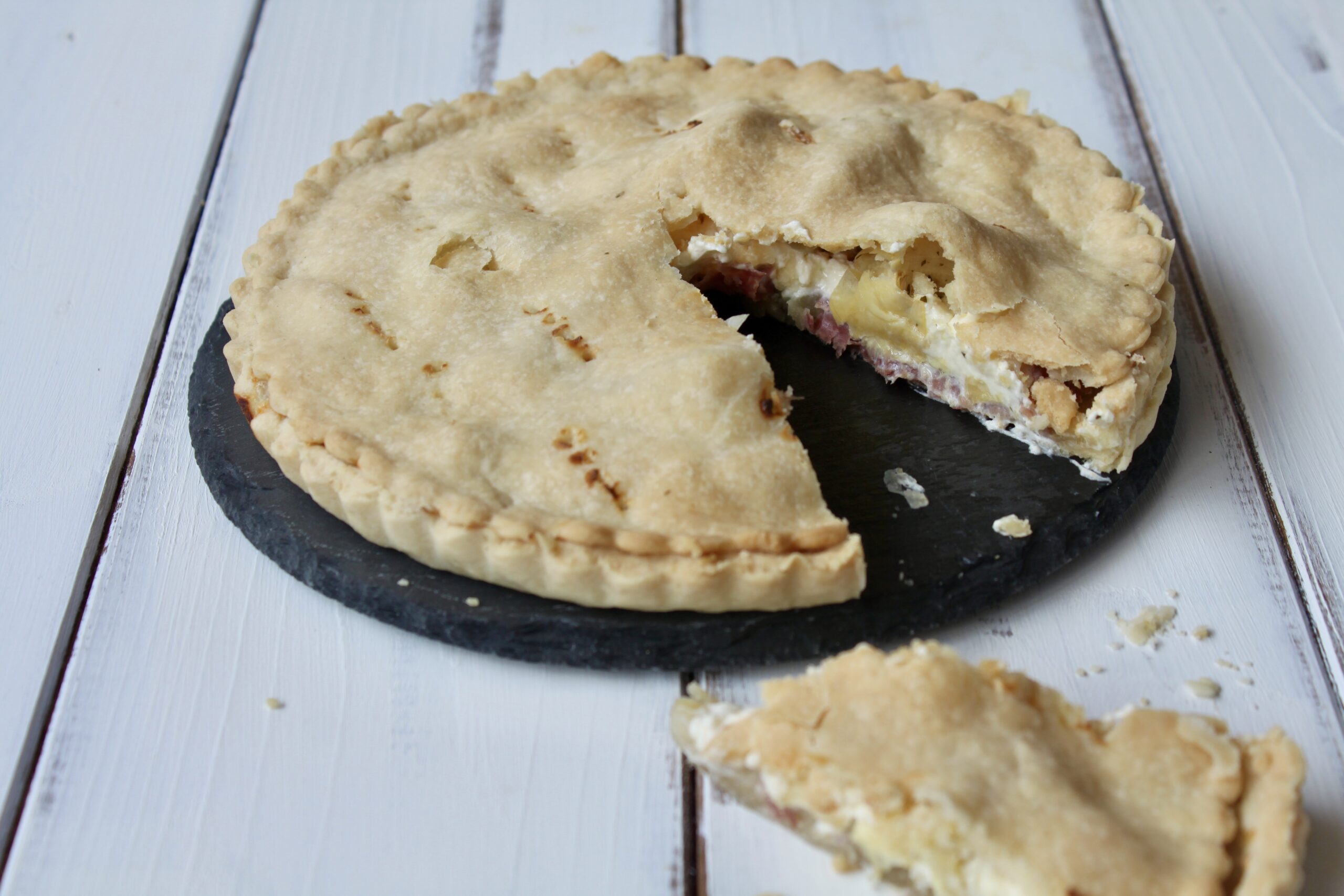 Herzhafte Tarte in der Heißluftfritteuse mit hausgemachtem Mürbeteig