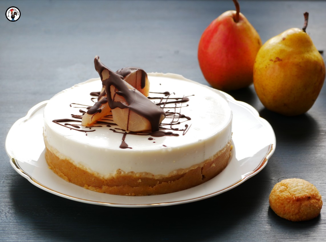 Käsekuchen mit Amaretti und Birnen – Ohne Backen und ohne Sahne