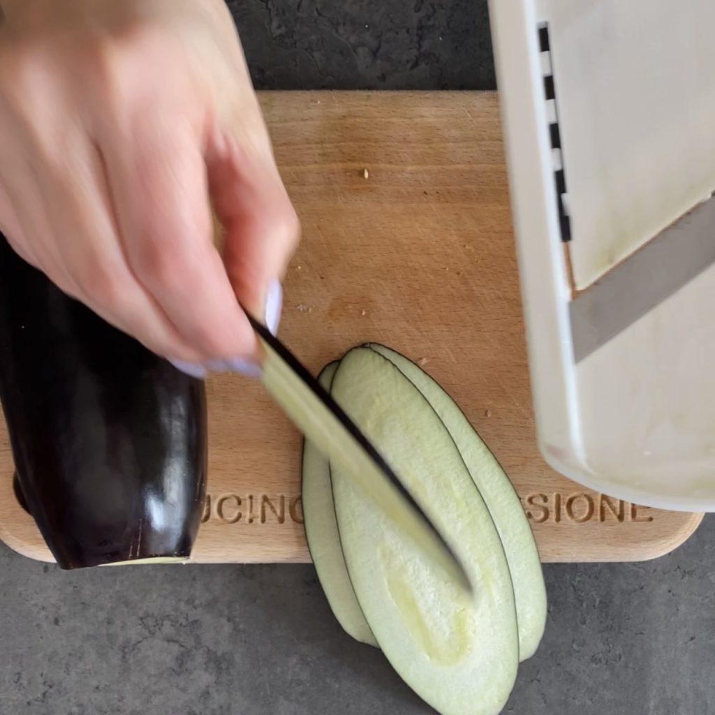 Räumlinge mit gegrillten Auberginen