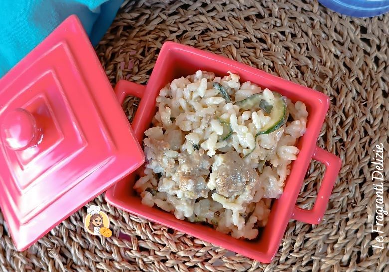 Risotto mit Zucchini und Wurst