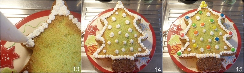 Schneller Weihnachtsbaumkuchen dekoriert Rezept il chicco di mais 5