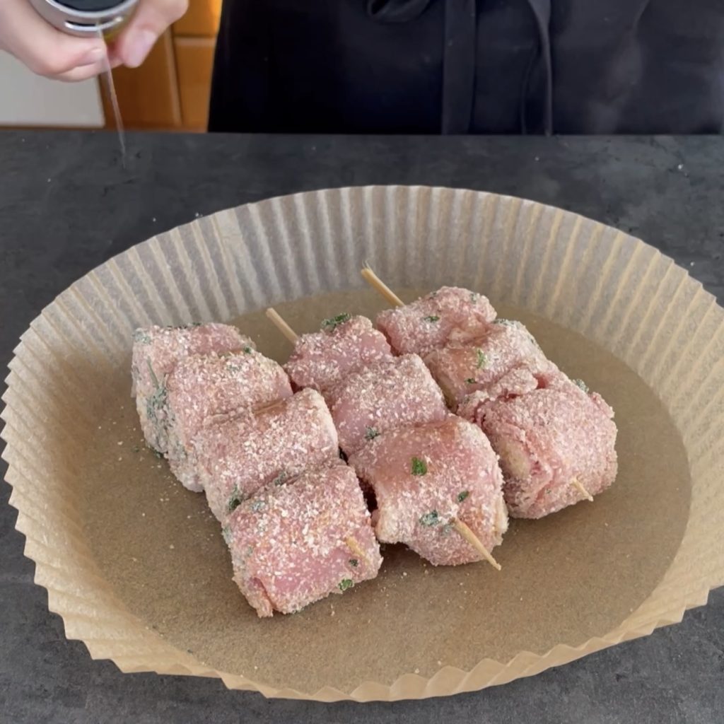 Schweinelende-Rouladen in der Heißluftfritteuse