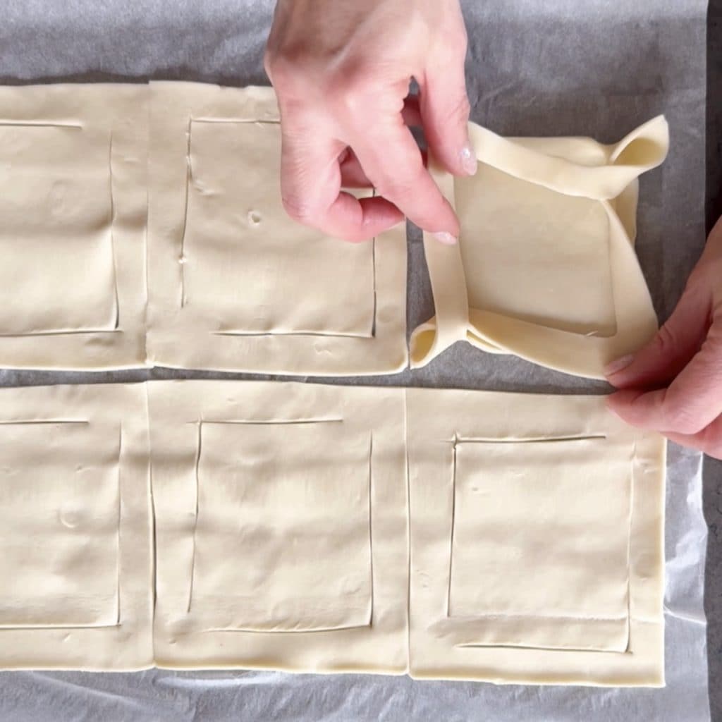 Süßer Blätterteigkörbchen