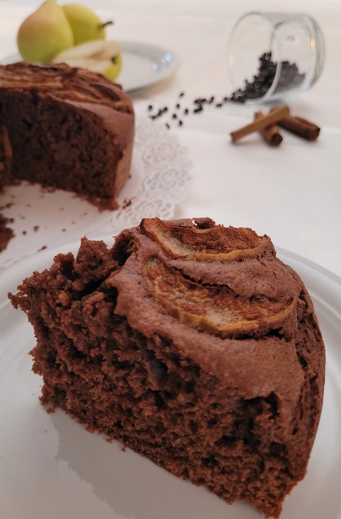 Birnen-Schokoladenkuchen in der Heißluftfritteuse