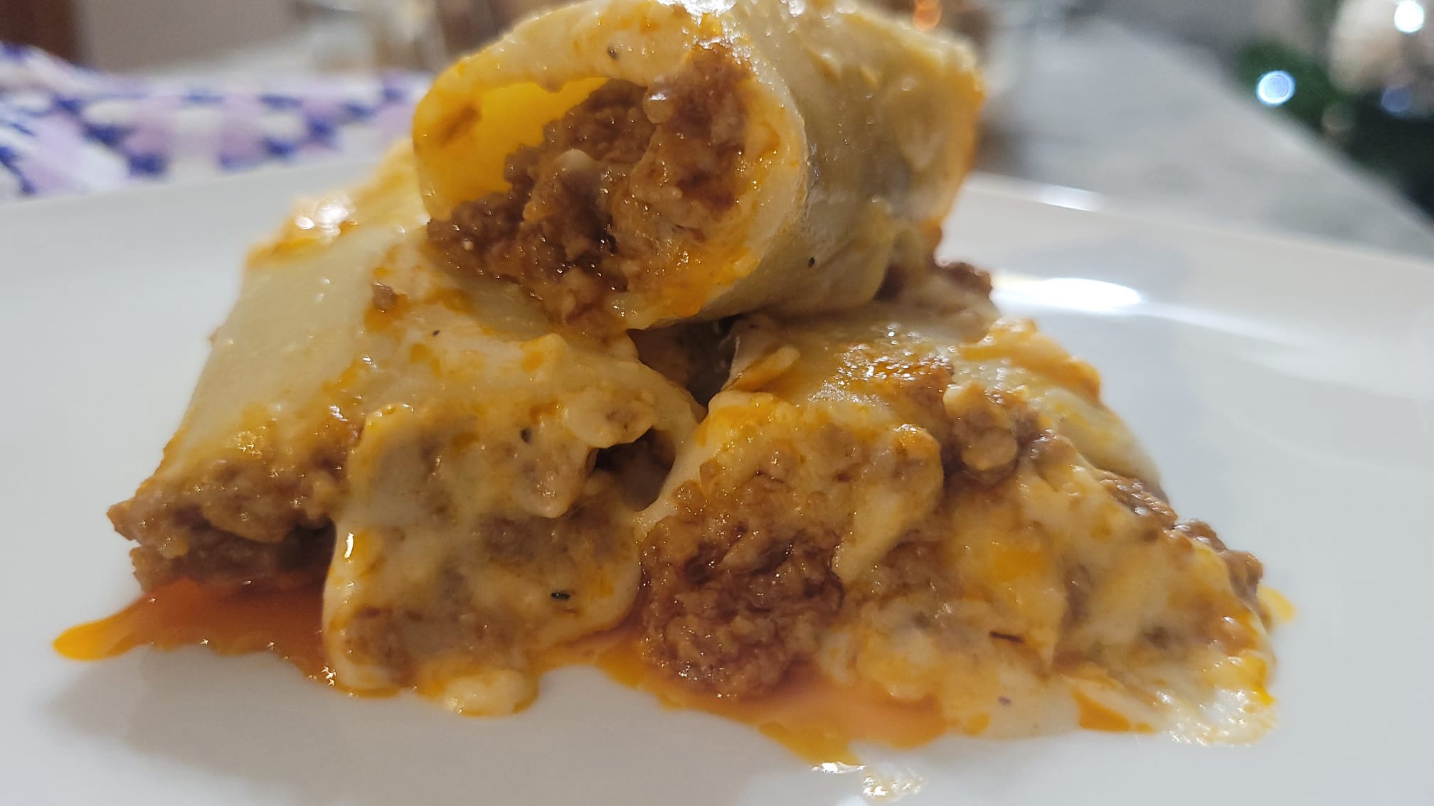 Gefüllte Paccheri in der Heißluftfritteuse