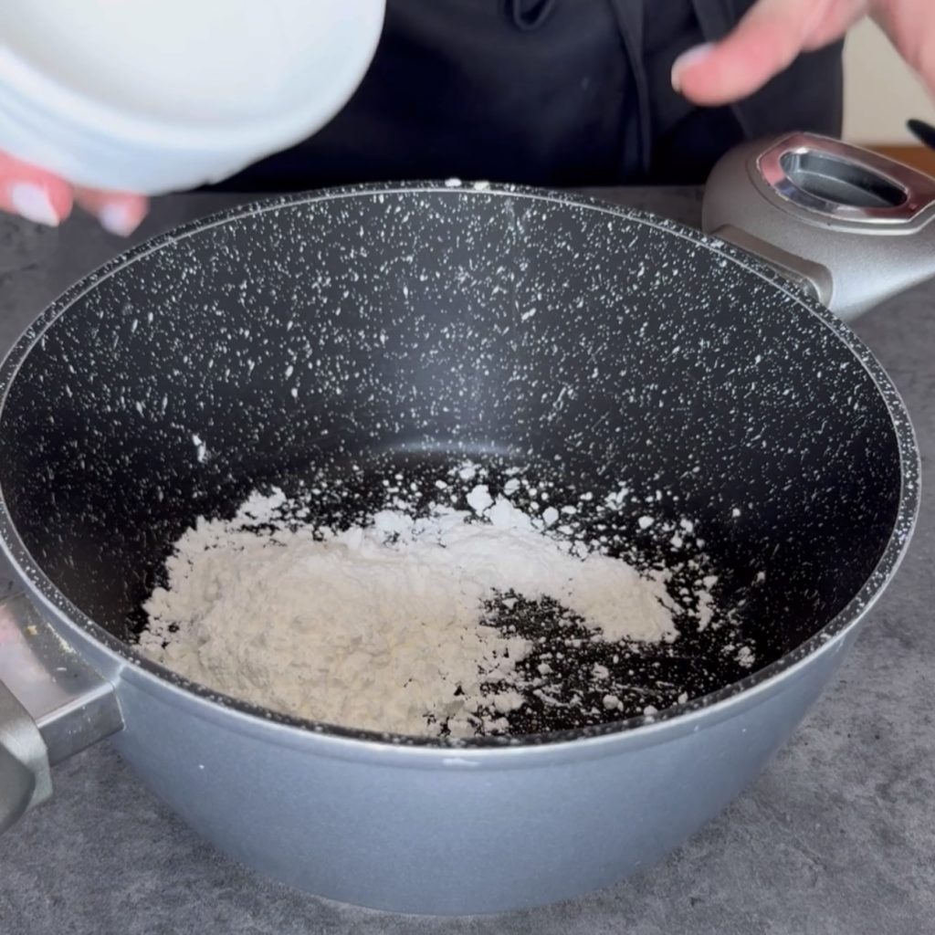 Zweifarbiger Pudding Vanille und Schokolade