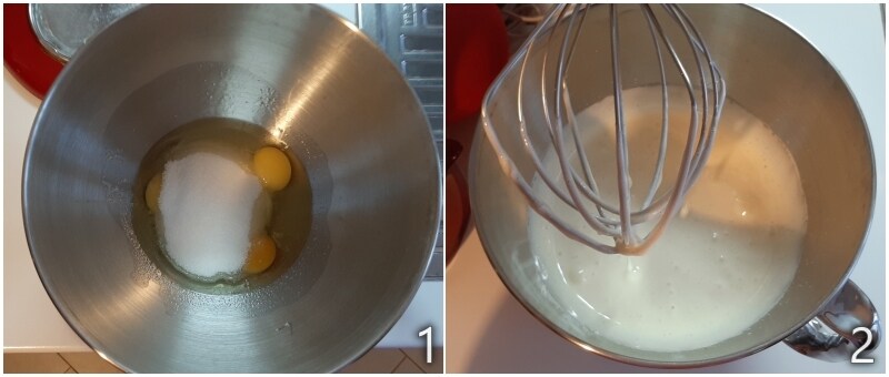 a. Eier und Zucker sehr gut für die Molly Cake schlagen