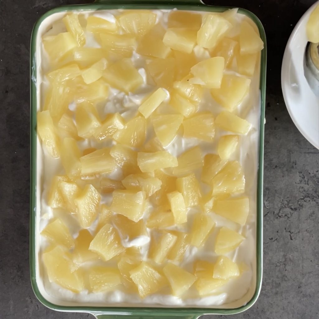 ananaskuchen und joghurt