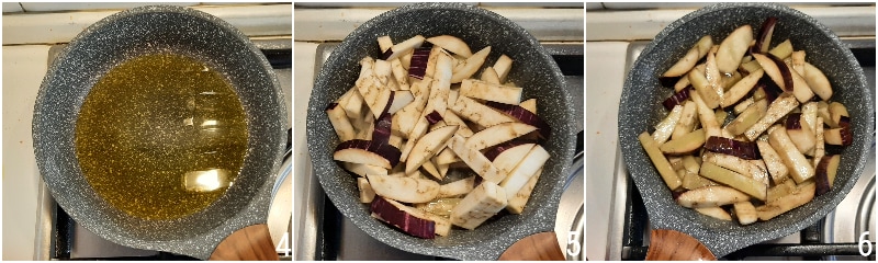 Auberginen in süß-saurer Soße Rezept kalte Beilage von Auberginen und Zwiebeln Caponata il chicco di mais 2 Auberginen anbraten