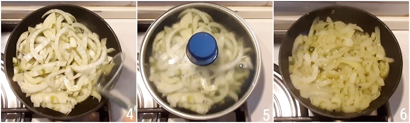 Fenchel süß-sauer in der Pfanne mit Oliven, Rosinen und Pinienkernen, leckeres Rezept für Fenchel, il chicco di mais 2 Fenchel kochen