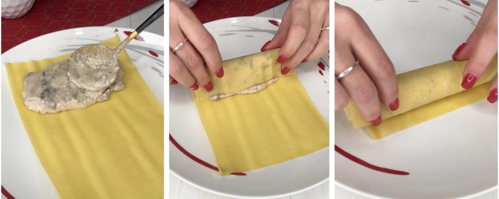 Cannelloni mit Pilzen in der Heißluftfritteuse