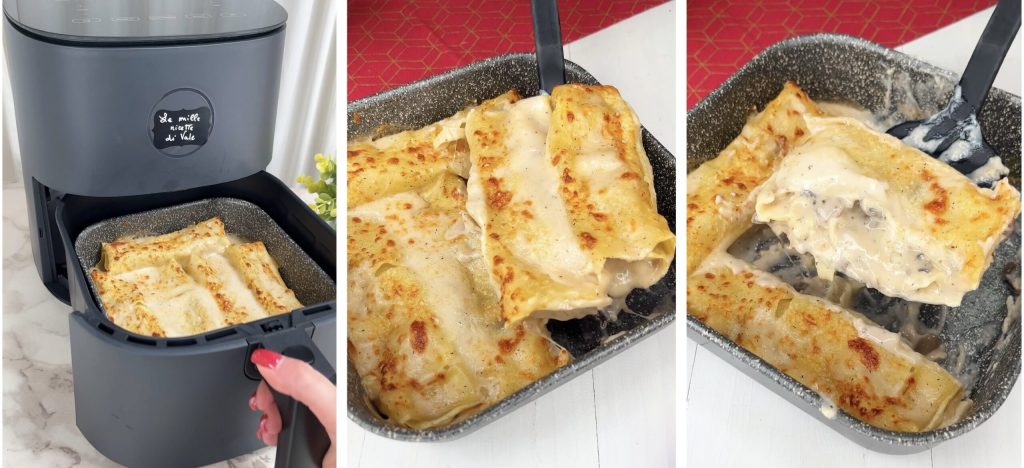 Cannelloni mit Pilzen in der Heißluftfritteuse