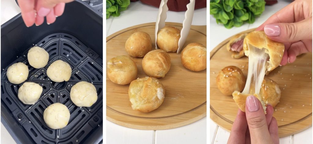 Schinken-Mozzarella-Bomboloni ohne Teig