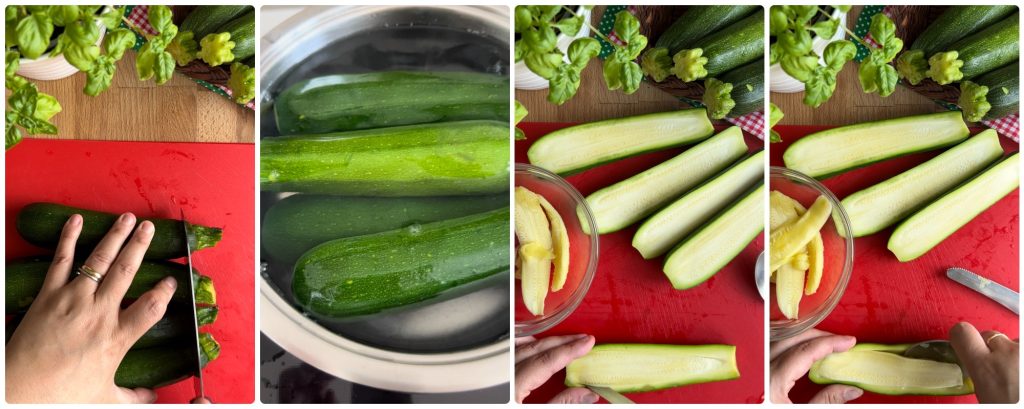 Gefüllte Zucchini nach sizilianischer Art mit Thunfisch im Ofen