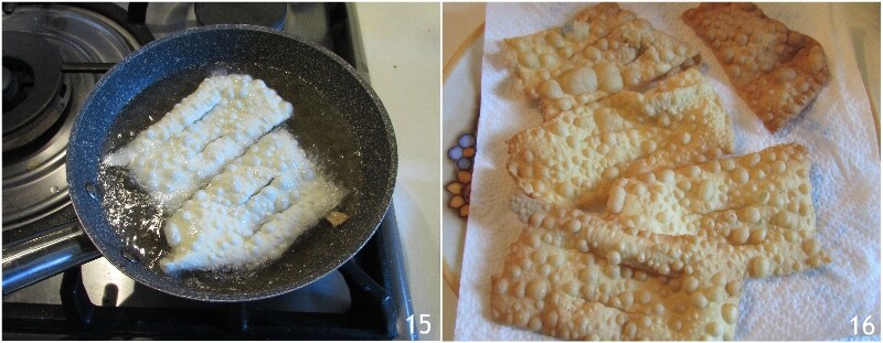 glutenfreie Chiacchiere fritti oder im Ofen mit Nutrifree-Mehl Rezept Crostoli Cenci Frappe di Carnevale glutenfrei ohne Hefe Il Chicco di Mais 7 frittieren