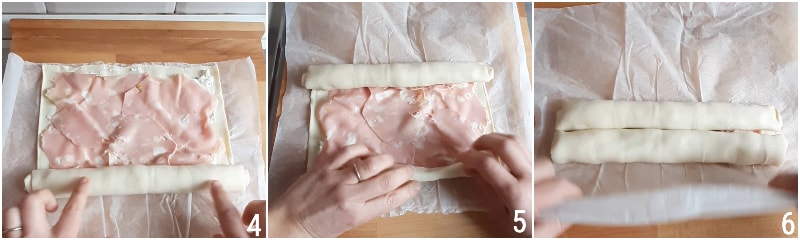 herzhafte Blätterteigschmetterlinge mit Mortadella und Frischkäse Rezept Häppchen mit Blätterteig il chicco di mais 2 Schmetterlinge schneiden