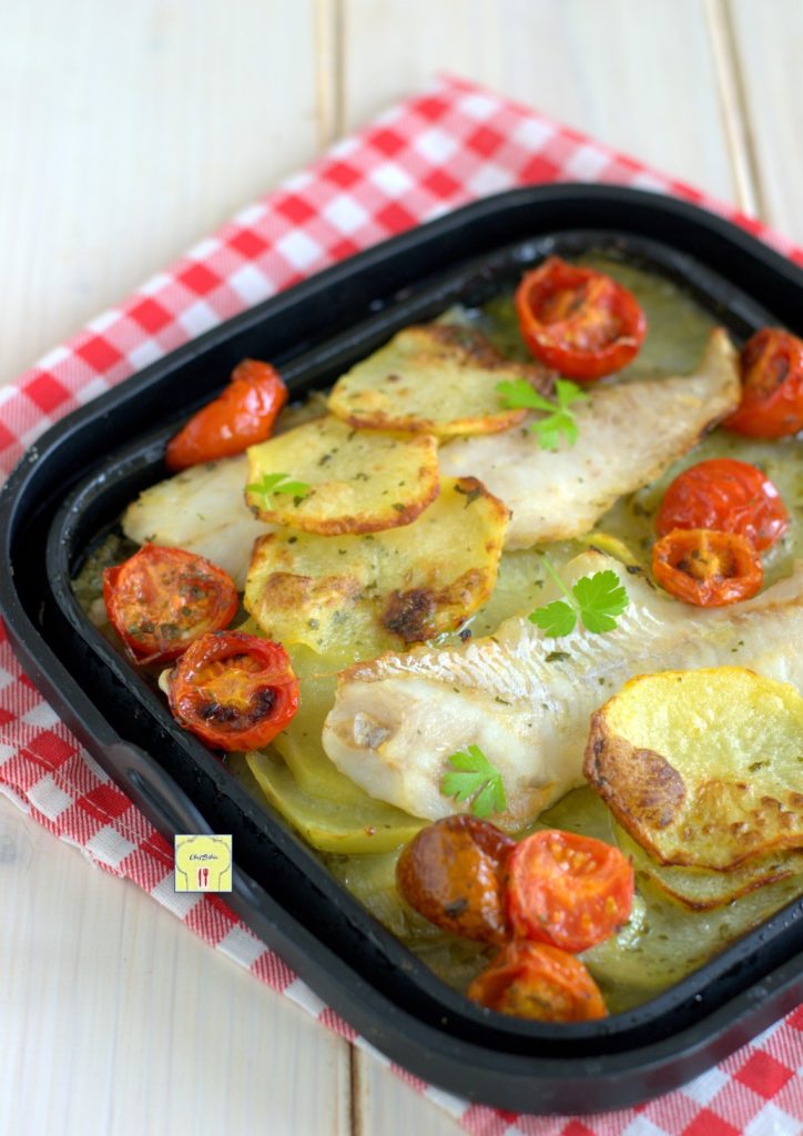 kabeljau mit tomaten und kartoffeln in der heißluftfritteuse gp