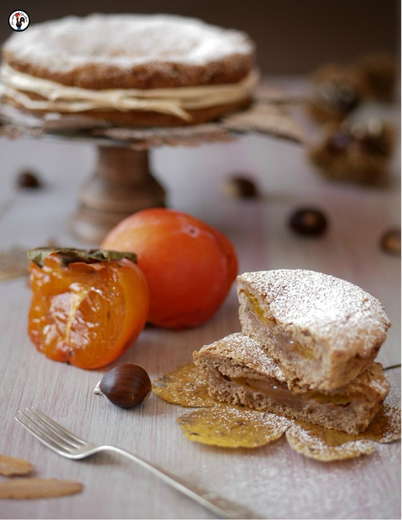 Kaki- und Kastanienkuchen