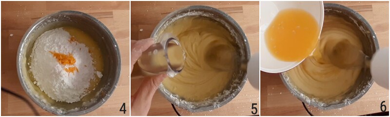 Orangen-Ricotta-Kuchen, der im Mund zergeht, hoher und fluffiger Kuchen, leicht feucht, ohne Butter, glutenfrei, il chicco di mais 2 Pulver mischen