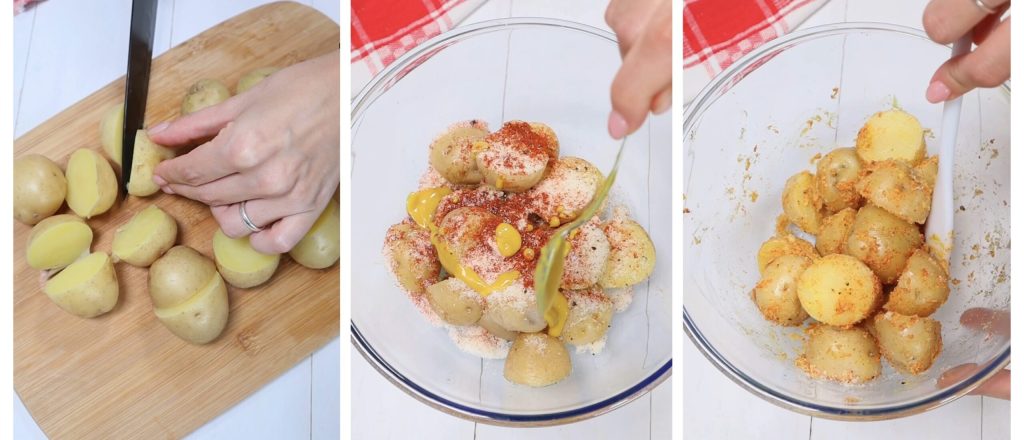 Knusprige Parmesan-Kartoffeln in der Heißluftfritteuse