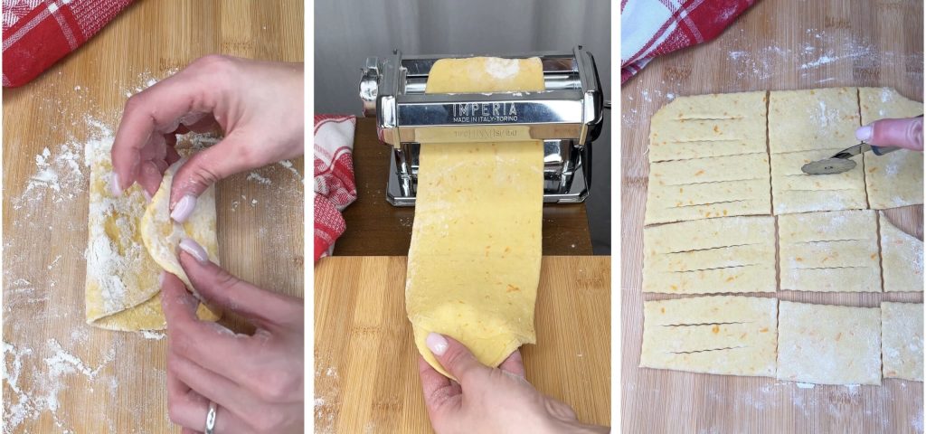 Die Chiacchiere in der Heißluftfritteuse sind leicht, lecker und sehr einfach zuzubereiten. Mit meinen Tricks werden sie auch mit dieser Kochmethode perfekt. Für die Zubereitung benötigt man nur wenige Zutaten: Mehl, ein Ei, Zucker, Likör (Strega, Grappa oder was Sie bevorzugen), Backpulver und Orangenschale: sie werden noch duftender, aber auf Wunsch können Sie diese auch weglassen. Der Teig ist wirklich sehr einfach. Sie können ihn von Hand mit einem Nudelholz ausrollen oder mit der Pastamaschine: in diesem Fall empfehle ich eine sehr dünne Dicke, 1 oder maximal 2, wenn Sie sie dicker mögen. Alternativ zur Heißluftfritteuse finden Sie unten alle Anweisungen für die Zubereitung im Ofen oder in der Pfanne mit dem klassischen Frittieren. Denken Sie daran, dass sie im Ofen oder in der Heißluftfritteuse nie identisch mit den frittierten sein werden, da der klassische fettige Geschmack fehlt, ich werde Ihnen hier keine Unwahrheiten erzählen. Aber sie werden sicherlich sehr köstlich, knusprig und viel leichter sein.