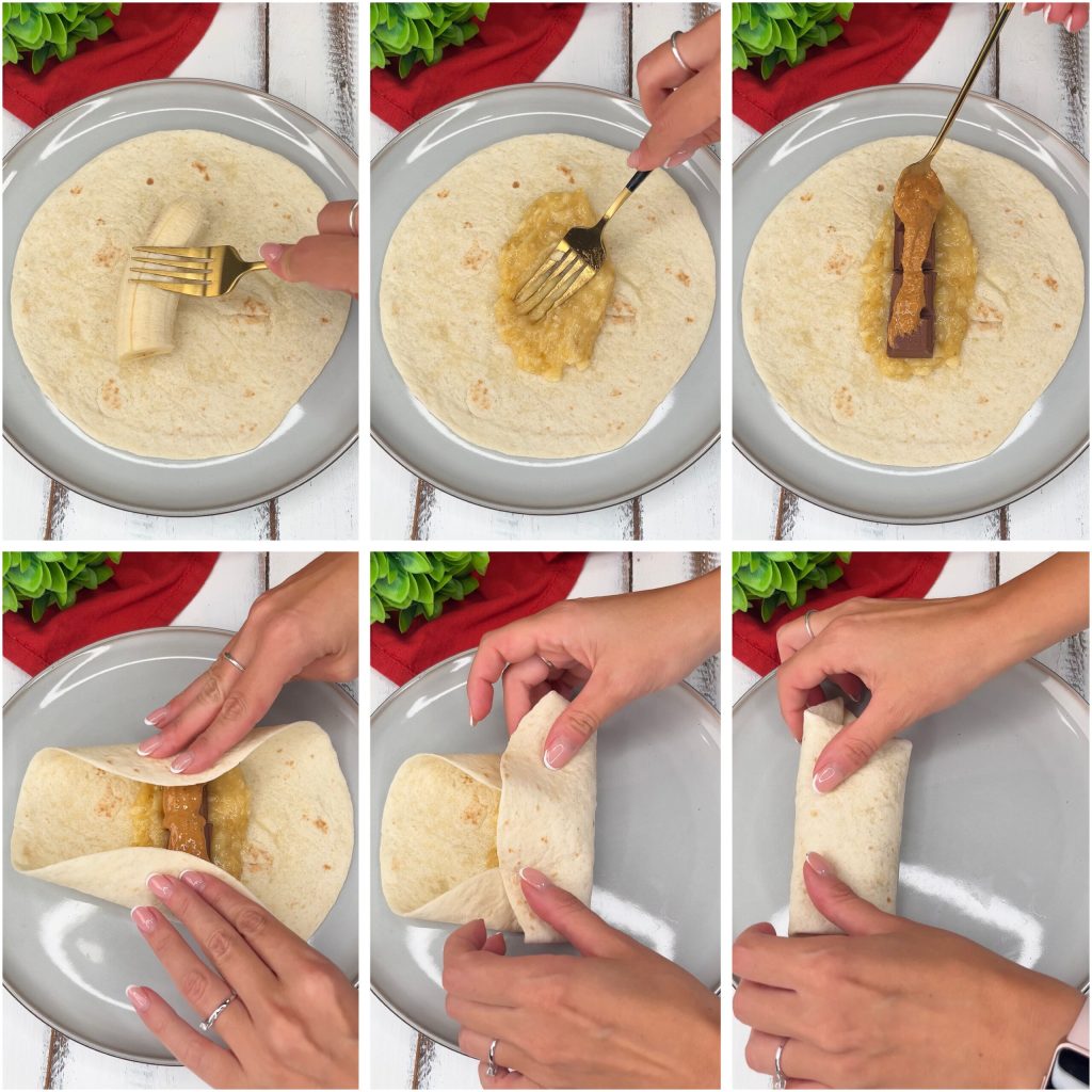 Süße Piadina mit Banane und Schokolade